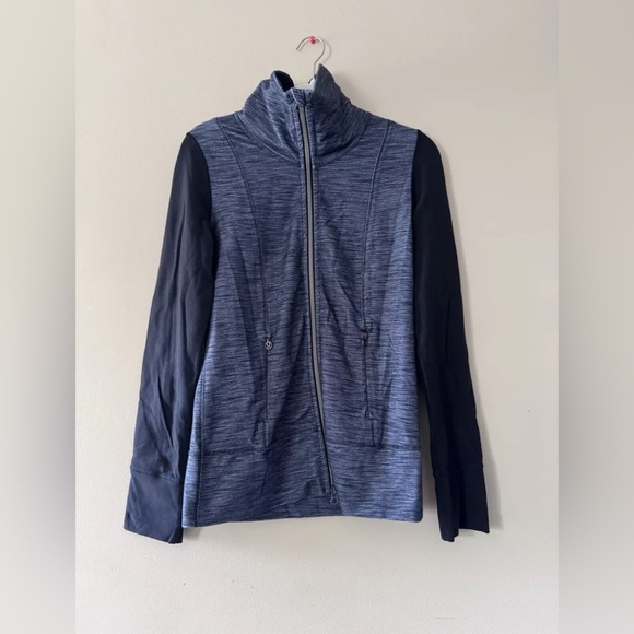 Lululemon Full Zip Jacket Womens Size 6 Gray/Black Mock Neck Daily Practice EUC - Picture 1 of 6